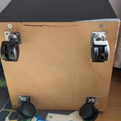 収納家具 引き出し ワゴン 黒 3段の画像