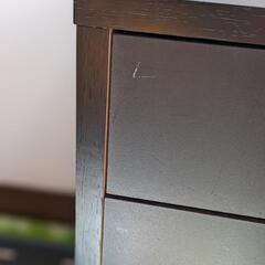 収納家具 引き出し ワゴン 黒 3段の画像