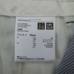 【再度値下げしました】ユニクロ　メンズ　夏用　パンツ　ウエスト79㎝　股下77㎝　ライトブルーの画像