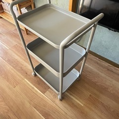 無印 スチールパイプワゴンラック ウォームグレーの画像