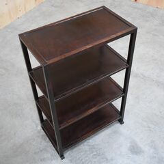 【ヤ取2/19終了】≪zyt1875ジ≫ 松本民芸家具 飾り棚 4段 2尺巾 オープンシェルフ/オープンラック/朝鮮棚/茶棚/本棚/収納棚/古道具/中古家具/宮城県仙台市 70118-15の画像