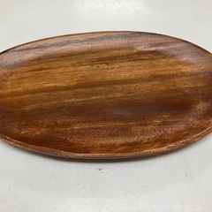 W2502-213 ニトリ アカシアエッグ型トレイ 中古美品①