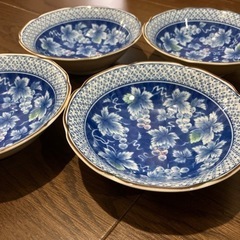 ★美品★ 青の小皿　深皿　4枚セット