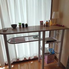 カウンター テーブル・イス 3点セットの画像