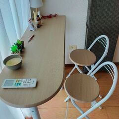 カウンター テーブル・イス 3点セット