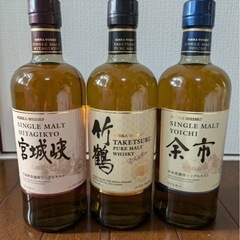 竹鶴　余市　宮城峡　ウィスキー3本セットの画像