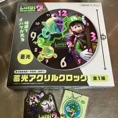 新品未使用！！ルイージマンション2蓄光アクリルクロック•シール•...
