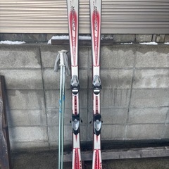ＦＩＳＣＨＥＲ165㎝カービングスキー板、ポール118㎝