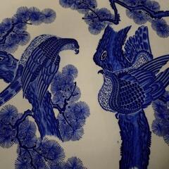 G027 大皿　花鳥紋の画像