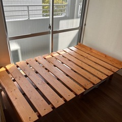 【美品】ベットフレーム&ベットマットセット　セミダブルの画像