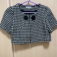 スコットクラブ　千鳥柄ショート丈ジャケット