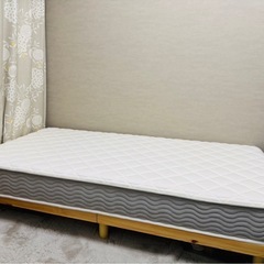シングル脚付きヘッドレスすのこベッドセットの画像