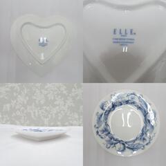 NIKKO (ニッコー) 食器 ELLE NIKKOコラボ ファインボーンチャイナ  ハート型大皿 ハート型小皿  丸小皿   3点セット 【キモノオフ野々市若松店】の画像