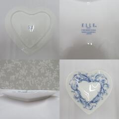 NIKKO (ニッコー) 食器 ELLE NIKKOコラボ ファインボーンチャイナ  ハート型大皿 ハート型小皿  丸小皿   3点セット 【キモノオフ野々市若松店】の画像