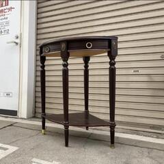 A305【大阪】コンソールテーブル サイドテーブル コーナーテーブル 電話台 花台 飾り台 洋家具 英国調 アンティーク調
の画像
