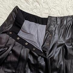 ADORE アドーア エコレザープリーツスカート ロング丈 ブラック 38 レディースの画像