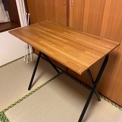 【美品】木目調パイプテーブル