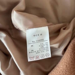 キャメル　フェイクファー付きコートの画像