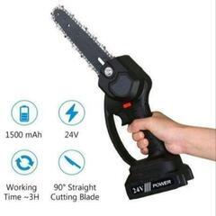 最終価格!!チェーンソー 24V ミニチェンソー 6インチ 小型 充電式 ポータブル チェーンソーの画像
