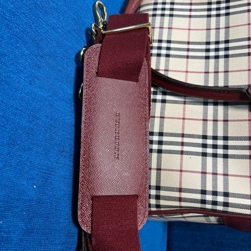 チェック柄レザーボストンバッグ Burberry バーバリー