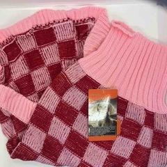 犬 服 大型犬用セーター 3XL 犬用服 犬用セーター ニット チェック柄の画像