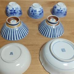 茶碗、湯呑み、和皿セットの画像