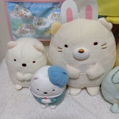 本日受け渡し決定！　すみっコぐらし　ぬいぐるみウォールポケット＆ぬいぐるみ6個セットの画像