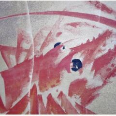 海老　絵画　エビ　イセエビ図　アート　オブジェ　壁掛け　額縁　縁起物　不老長寿　運気上昇　ディスプレイ　インテリアの画像