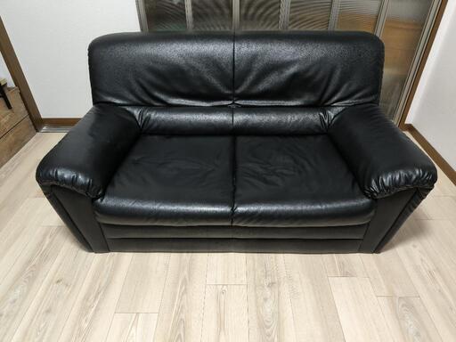 ソファ  黒レザー