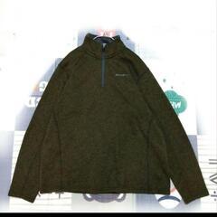 ●お譲り先が決まりました●Eddie Bauer　ハーフジップフリース　オリーブグリーン2XL  ロゴ刺繍の画像