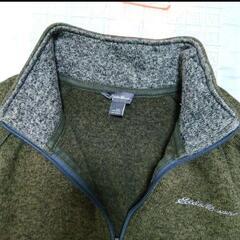 ●お譲り先が決まりました●Eddie Bauer　ハーフジップフリース　オリーブグリーン2XL  ロゴ刺繍の画像
