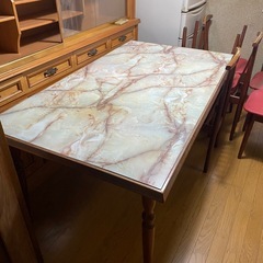 大理石風ダイニングテーブル