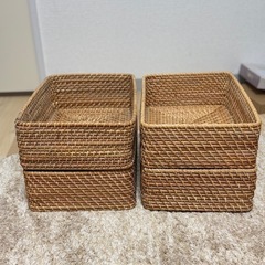 お話中☆限定セール中！無印良品 重なるラタンバスケット 4点セット