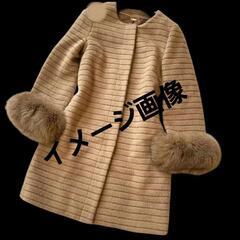 ノーリーズ NOLLEY'S コート アンゴラ素材 袖ファー アンゴラ60%毛40%の画像