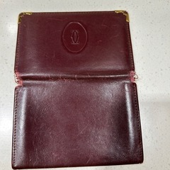 Cartier カルティエ ボルドー レザー カードケース パスケース 名刺入れの画像
