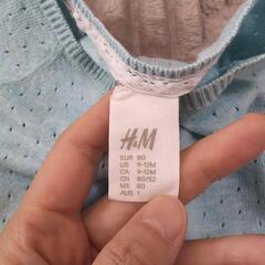 H&M 水色 カーディガン 80サイズ 9-12Mの画像