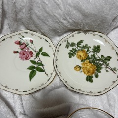 桂由美テイーカップ、2個、花柄お皿2枚セットの画像