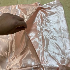 枕カバー　シルク　ピンク　縦　45cm 横　55cmの画像