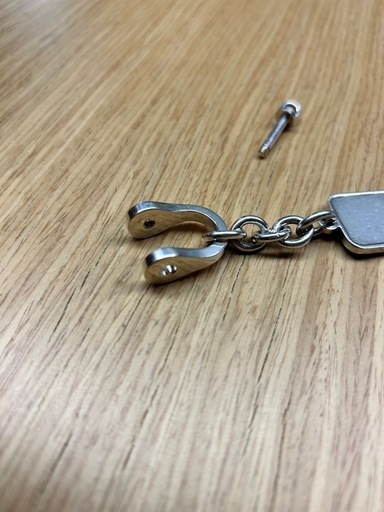 ティファニー　インゴットプレート　シルバー　シャックル　キーホルダー