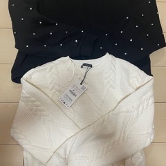 zara スウェットトップス　ビジューset