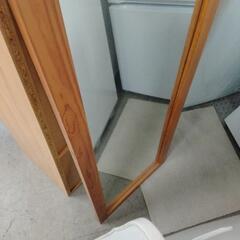 【値下げ！】姿見 立て掛け 木製フレーム ブラウン 高さ123cm 幅38cm ミラーの画像