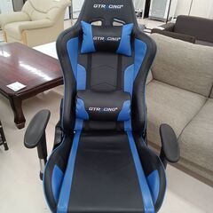 ★ジモティ割あり★ GTRACING ゲーミングチェア ブラック×ブルー W68.5×D77×H117.5 クリーニング済み TC7259