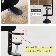 【値下げ】EastForce ペグボード デスクパネル (ホワイト, 大) マグネット対応 ゲーミング パネル 卓上収納 フック トレー付き クランプ式 有孔ボードの画像