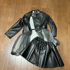100サイズレザージャケットスカート2点セット