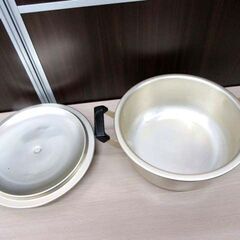 AKAO 26cm アルミ鍋 両手鍋 蓋付き 業務用 調理器具 厨房機器 厨房 キッチン ナベ アカオ 苫小牧西店の画像