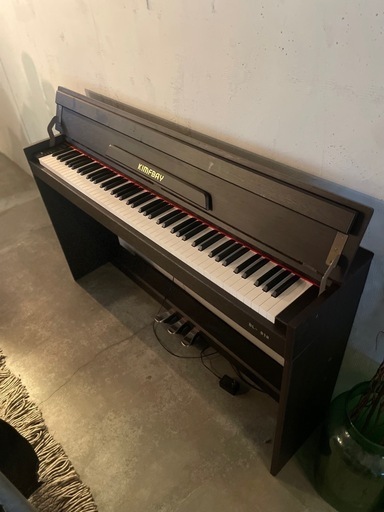 KIMBRY 電子ピアノ ダークブラウン スタンド付き