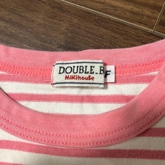 ミキハウス DOUBLE.B ストライプ 長袖Tシャツ ピンクの画像
