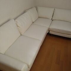 ウォレミ肘付コーナーソファ アイボリー