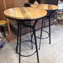 値下げしました♪　カフェ風　ハイテーブル　テーブル　丸型　アイア...