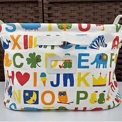 2個セット【Pilier かわいい収納ケース アンファン アルファベット】 折畳み可能 帆布 収納ボックス おもちゃ箱 小物入れ ピリエ enfant 札幌 北20条店の画像